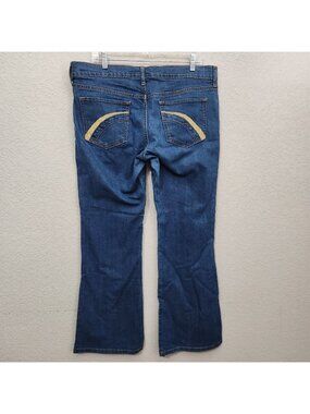 Old Navy Womens Blue Jeans The Diva Low Rise Bootcut Size 14 Regular
